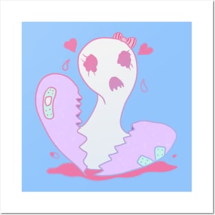 Broken Heart Ghost - Menhera , Yamikawaii , Pastel Goth Posters and Art